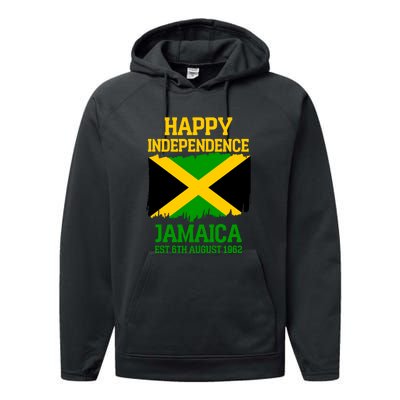 Happy Independence Jamaica Est 6th August 1962 Jamaican Flag Performance Fleece Hoodie