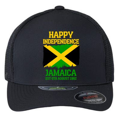 Happy Independence Jamaica Est 6th August 1962 Jamaican Flag Flexfit Unipanel Trucker Cap