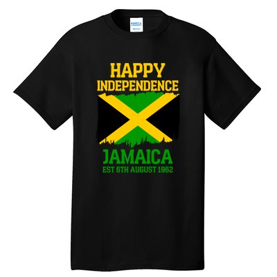 Happy Independence Jamaica Est 6th August 1962 Jamaican Flag Tall T-Shirt