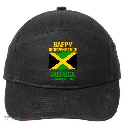 Happy Independence Jamaica Est 6th August 1962 Jamaican Flag 7-Panel Snapback Hat
