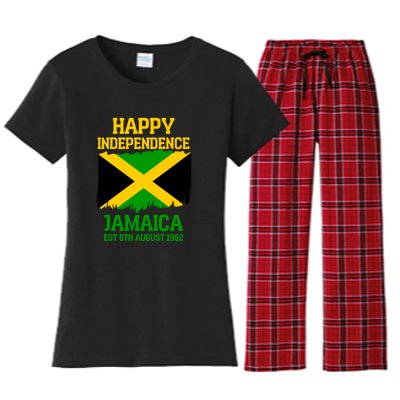 Happy Independence Jamaica Est 6th August 1962 Jamaican Flag Women's Flannel Pajama Set