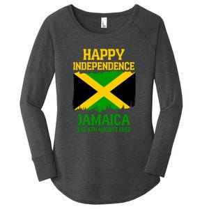 Happy Independence Jamaica Est 6th August 1962 Jamaican Flag Women's Perfect Tri Tunic Long Sleeve Shirt