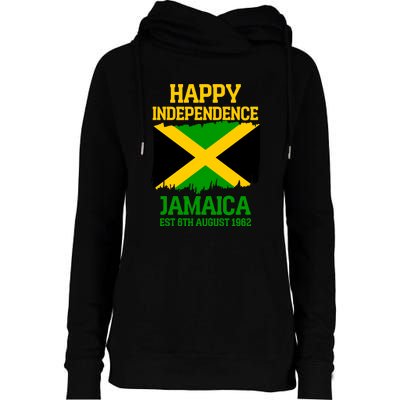 Happy Independence Jamaica Est 6th August 1962 Jamaican Flag Womens Funnel Neck Pullover Hood