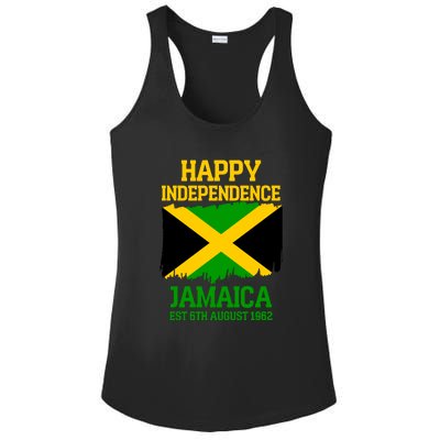 Happy Independence Jamaica Est 6th August 1962 Jamaican Flag Ladies PosiCharge Competitor Racerback Tank