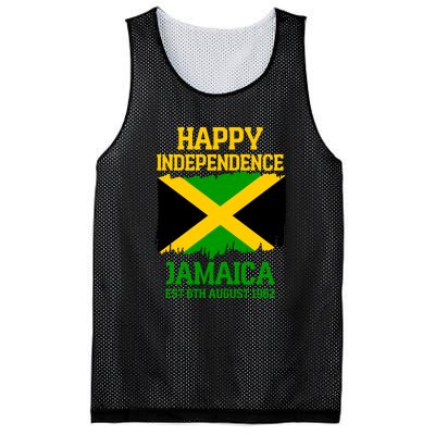 Happy Independence Jamaica Est 6th August 1962 Jamaican Flag Mesh Reversible Basketball Jersey Tank