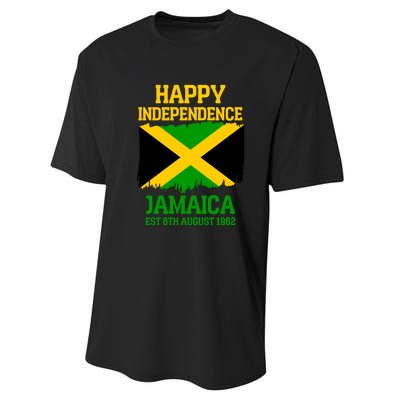 Happy Independence Jamaica Est 6th August 1962 Jamaican Flag Performance Sprint T-Shirt