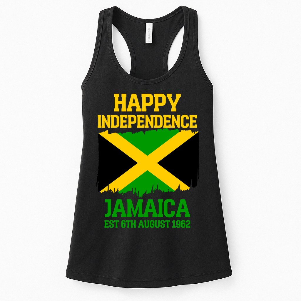 Happy Independence Jamaica Est 6th August 1962 Jamaican Flag Womens Tank Top