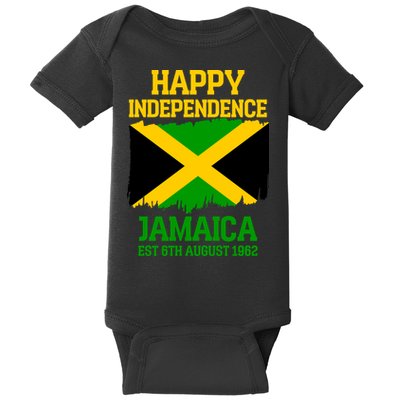 Happy Independence Jamaica Est 6th August 1962 Jamaican Flag Baby Bodysuit
