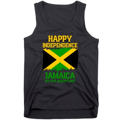 Happy Independence Jamaica Est 6th August 1962 Jamaican Flag Tank Top