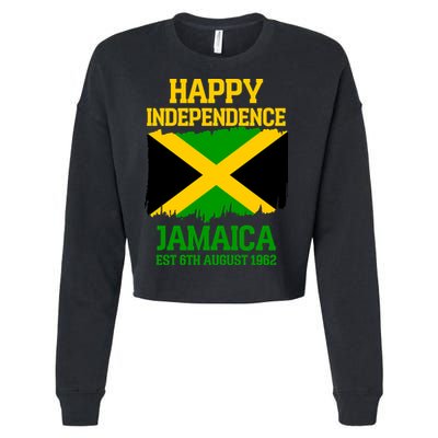 Happy Independence Jamaica Est 6th August 1962 Jamaican Flag Cropped Pullover Crew