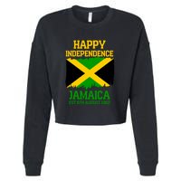 Happy Independence Jamaica Est 6th August 1962 Jamaican Flag Cropped Pullover Crew