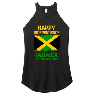 Happy Independence Jamaica Est 6th August 1962 Jamaican Flag Women's Perfect Tri Rocker Tank