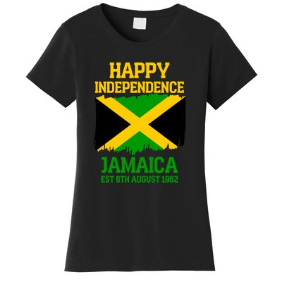 Happy Independence Jamaica Est 6th August 1962 Jamaican Flag Women's T-Shirt