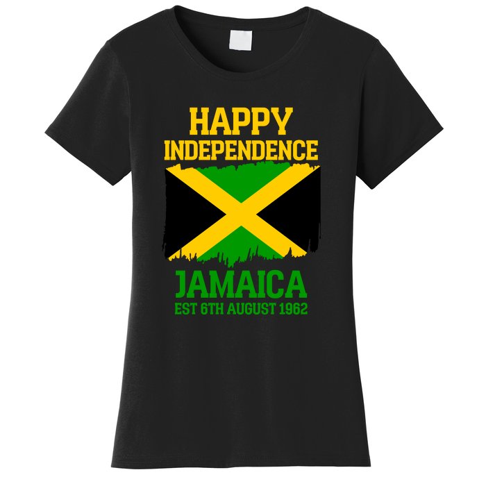 Happy Independence Jamaica Est 6th August 1962 Jamaican Flag Women's T-Shirt