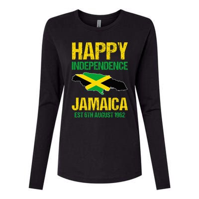 Happy Independence Jamaica Est 6th August 1962 Jamaican Womens Cotton Relaxed Long Sleeve T-Shirt