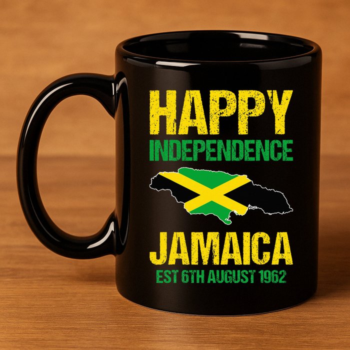 Happy Independence Jamaica Est 6th August 1962 Jamaican 11oz C Handle Ceramic Mug