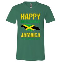 Happy Independence Jamaica Est 6th August 1962 Jamaican V-Neck T-Shirt