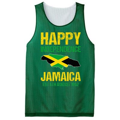 Happy Independence Jamaica Est 6th August 1962 Jamaican Mesh Reversible Basketball Jersey Tank