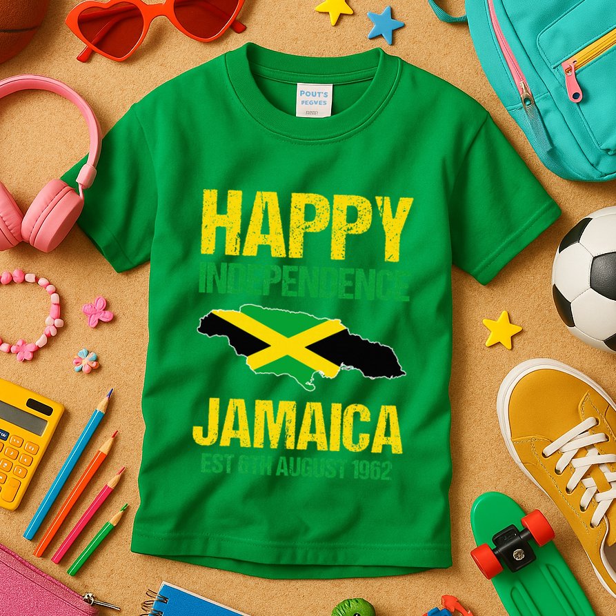 Happy Independence Jamaica Est 6th August 1962 Jamaican Kids T-Shirt