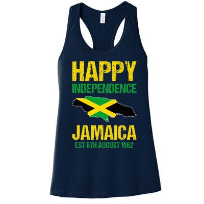 Happy Independence Jamaica Est 6th August 1962 Jamaican Women's Racerback Tank