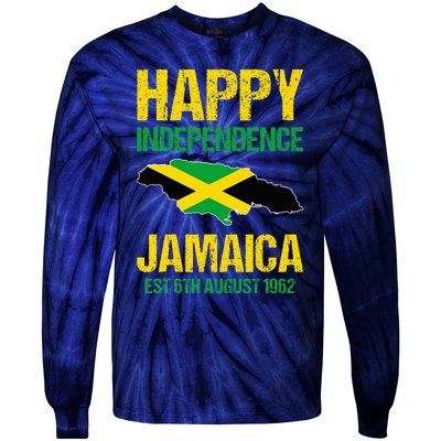 Happy Independence Jamaica Est 6th August 1962 Jamaican Tie-Dye Long Sleeve Shirt