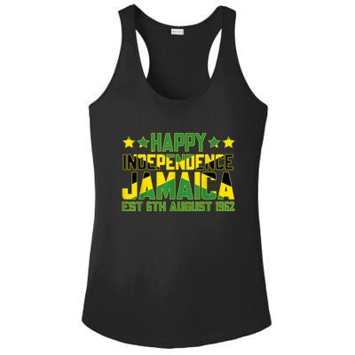 Happy Independence Jamaica Est 6th August 1962 Jamaican Flag Ladies PosiCharge Competitor Racerback Tank