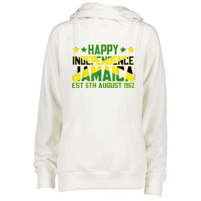 Happy Independence Jamaica Est 6th August 1962 Jamaican Flag Womens Funnel Neck Pullover Hood