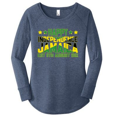 Happy Independence Jamaica Est 6th August 1962 Jamaican Flag Women's Perfect Tri Tunic Long Sleeve Shirt