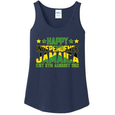 Happy Independence Jamaica Est 6th August 1962 Jamaican Flag Ladies Essential Tank