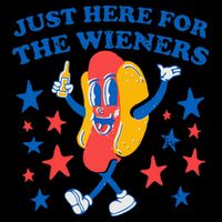 Hotdog IM Just Here For The Wieners 4th Of July 16oz Travel Tumbler