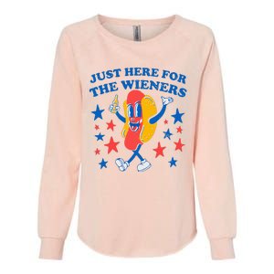 Hotdog IM Just Here For The Wieners 4th Of July Womens California Wash Sweatshirt