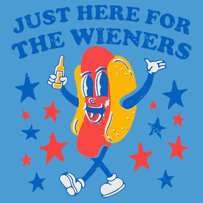 Hotdog IM Just Here For The Wieners 4th Of July Tie Dye Hoodie