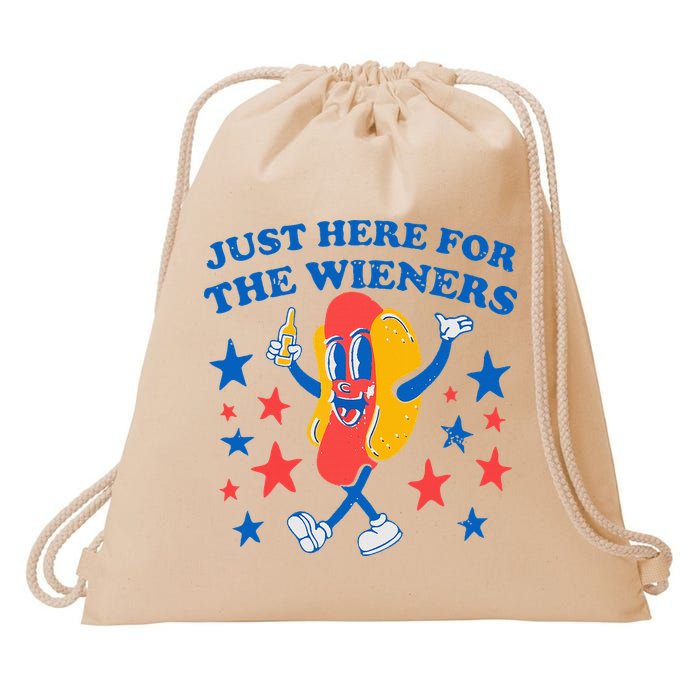 Hotdog IM Just Here For The Wieners 4th Of July Drawstring Bag
