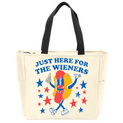 Hotdog IM Just Here For The Wieners 4th Of July Zip Tote Bag