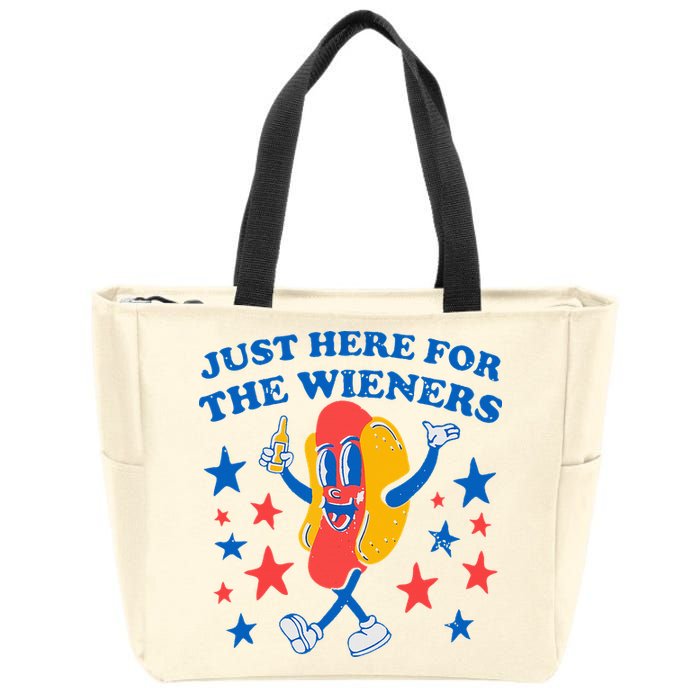 Hotdog IM Just Here For The Wieners 4th Of July Zip Tote Bag