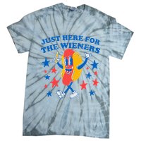 Hotdog IM Just Here For The Wieners 4th Of July Tie-Dye T-Shirt