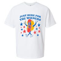 Hotdog IM Just Here For The Wieners 4th Of July Sueded Cloud Jersey T-Shirt