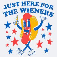 Hotdog IM Just Here For The Wieners 4th Of July Sueded Cloud Jersey T-Shirt