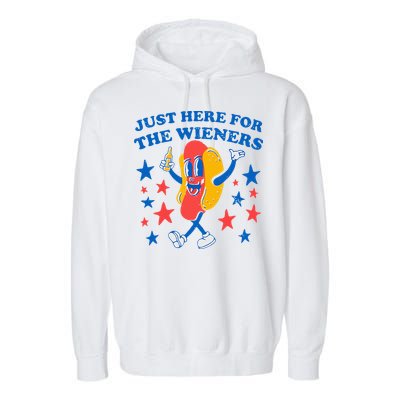 Hotdog IM Just Here For The Wieners 4th Of July Garment-Dyed Fleece Hoodie