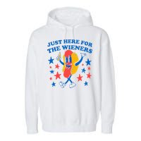 Hotdog IM Just Here For The Wieners 4th Of July Garment-Dyed Fleece Hoodie