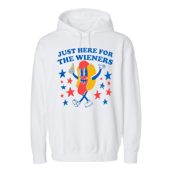 Hotdog IM Just Here For The Wieners 4th Of July Garment-Dyed Fleece Hoodie