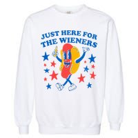Hotdog IM Just Here For The Wieners 4th Of July Garment-Dyed Sweatshirt