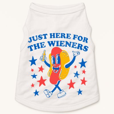 Hotdog IM Just Here For The Wieners 4th Of July Doggie Tank