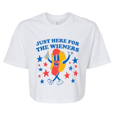 Hotdog IM Just Here For The Wieners 4th Of July Bella+Canvas Jersey Crop Tee