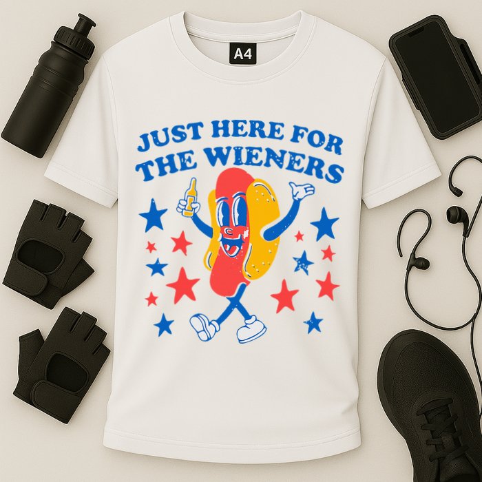 Hotdog IM Just Here For The Wieners 4th Of July Performance Shirt
