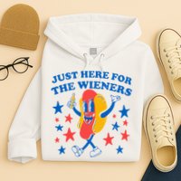 Hotdog IM Just Here For The Wieners 4th Of July Hoodie