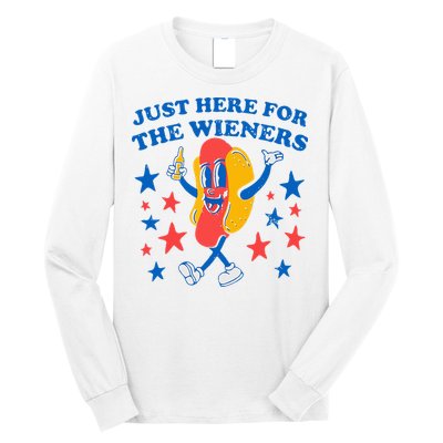 Hotdog IM Just Here For The Wieners 4th Of July Long Sleeve Shirt