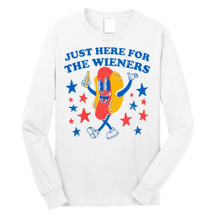 Hotdog IM Just Here For The Wieners 4th Of July Long Sleeve Shirt