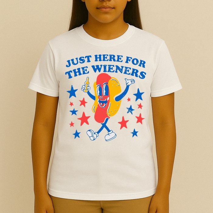 Hotdog IM Just Here For The Wieners 4th Of July T-Shirt