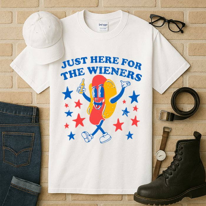 Hotdog IM Just Here For The Wieners 4th Of July Tall T-Shirt